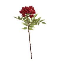 BERRY SPRAY W/LEAVES 63CM RED