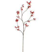 LARGE BERRY BRANCH 115CM RED