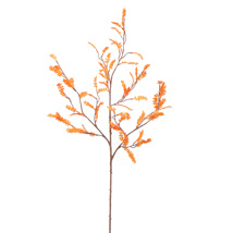 LEAVES BRANCH FLOCKED 85CM YELLOW