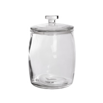 GLASS JAR W/GLASS LID 18.2 X 18.2 H 25.8 CM CLEAR