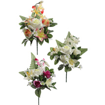 SMALL ROSE LILY BUSH X6 33CM ASSORTED