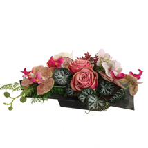 ORCHID ROSE ARR IN SQUARE PLANTER 35X15X15CM BEAUTY