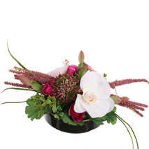 ROSE FOXTAIL ARR IN ROUND TRAY D30X15CM PURPLE