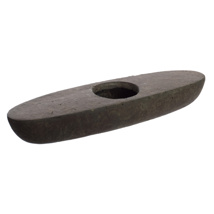 OVAL PLANTER W/HOLE IN MIDDLE 35 X 10 H 5.7CM GREY