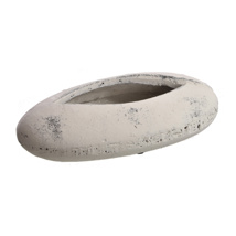 ROUNDED OVAL PLANTER 25.2X13.7 H 6.50CM CREAM