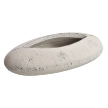ROUNDED OVAL PLANTER 30.5X16.2 H 7.2CM CREAM