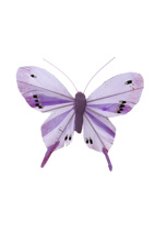 FEATHER BUTTERFLY 10CM (each in polybag) LAVENDER