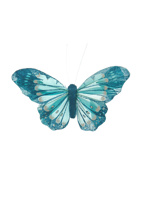 FEATHER BUTTERFLY 11CM (each in polybag) BLUE