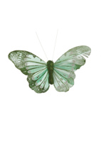 FEATHER BUTTERFLY 11CM (each in polybag) GREEN