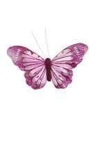 FEATHER BUTTERFLY 11CM (each in polybag) LAVENDER
