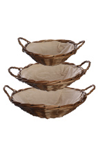 ROUND WILLOW PLATE SET/3 NATURAL