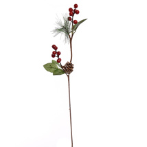 BERRY BRANCH W/CONE 55CM RED