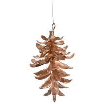 SMALL HANGING PINE CONE 15CM GOLD 