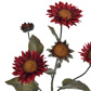 LARGE SUNFLOWER BRANCH 95CM RED