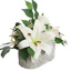 ROSE LILY IN OVAL PLANTER 45X30CM CREAM