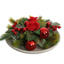 ROSE SHINY BALL ARR ON ROUND PLATE 30X15CM RED